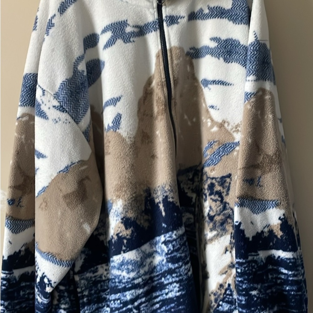 Men's Blue and Tan wolf Sweater